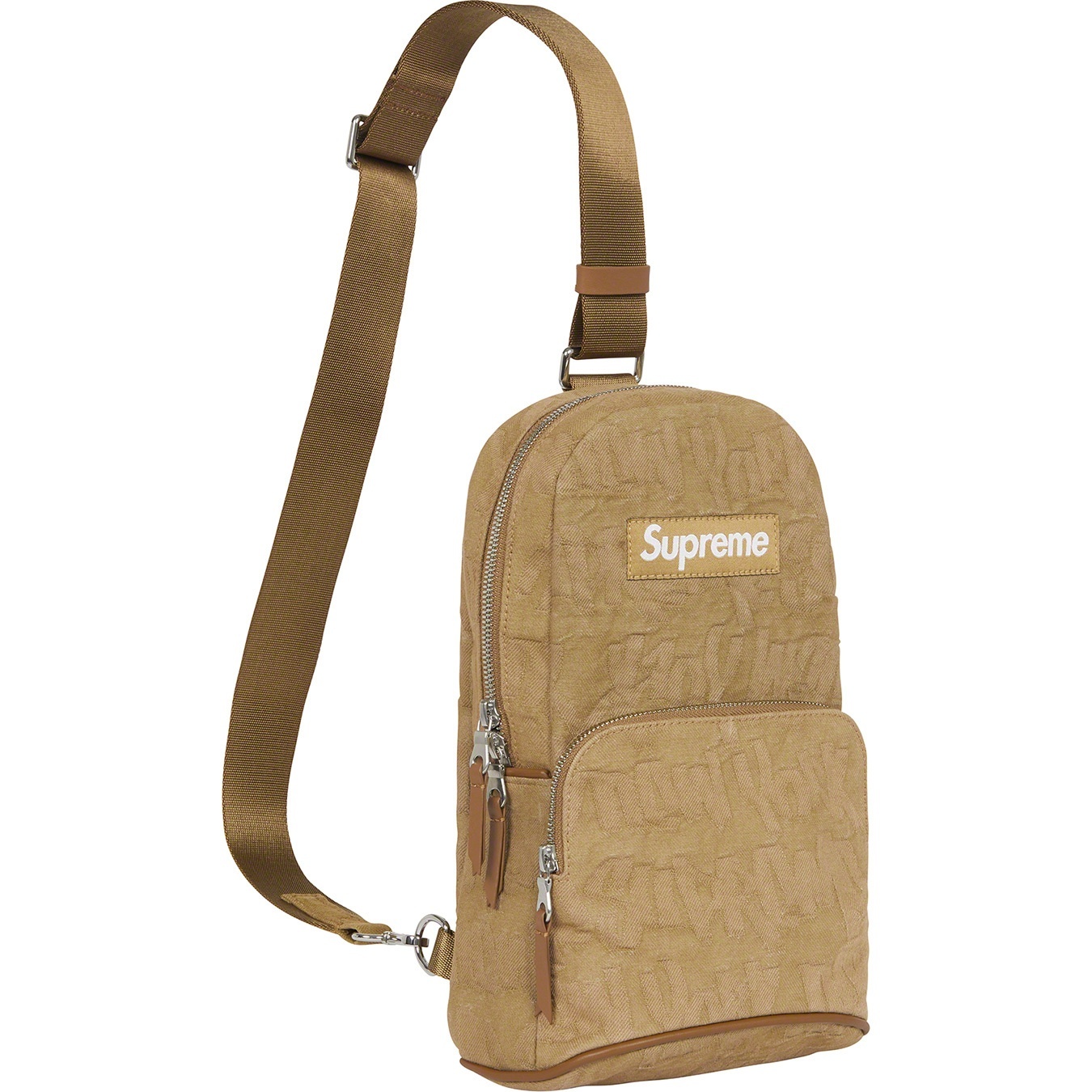 Fat Tip Jacquard Denim Sling Bag view 9